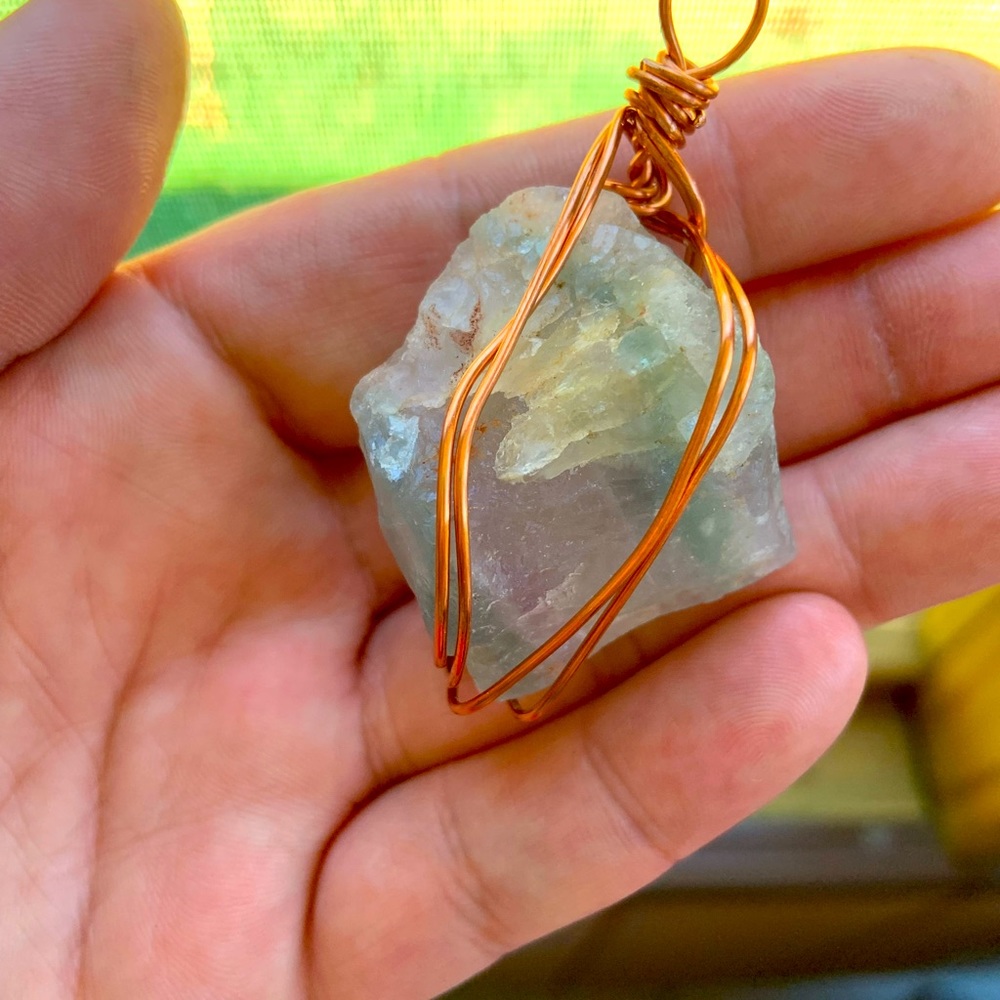 Fluorite pendant handmade new